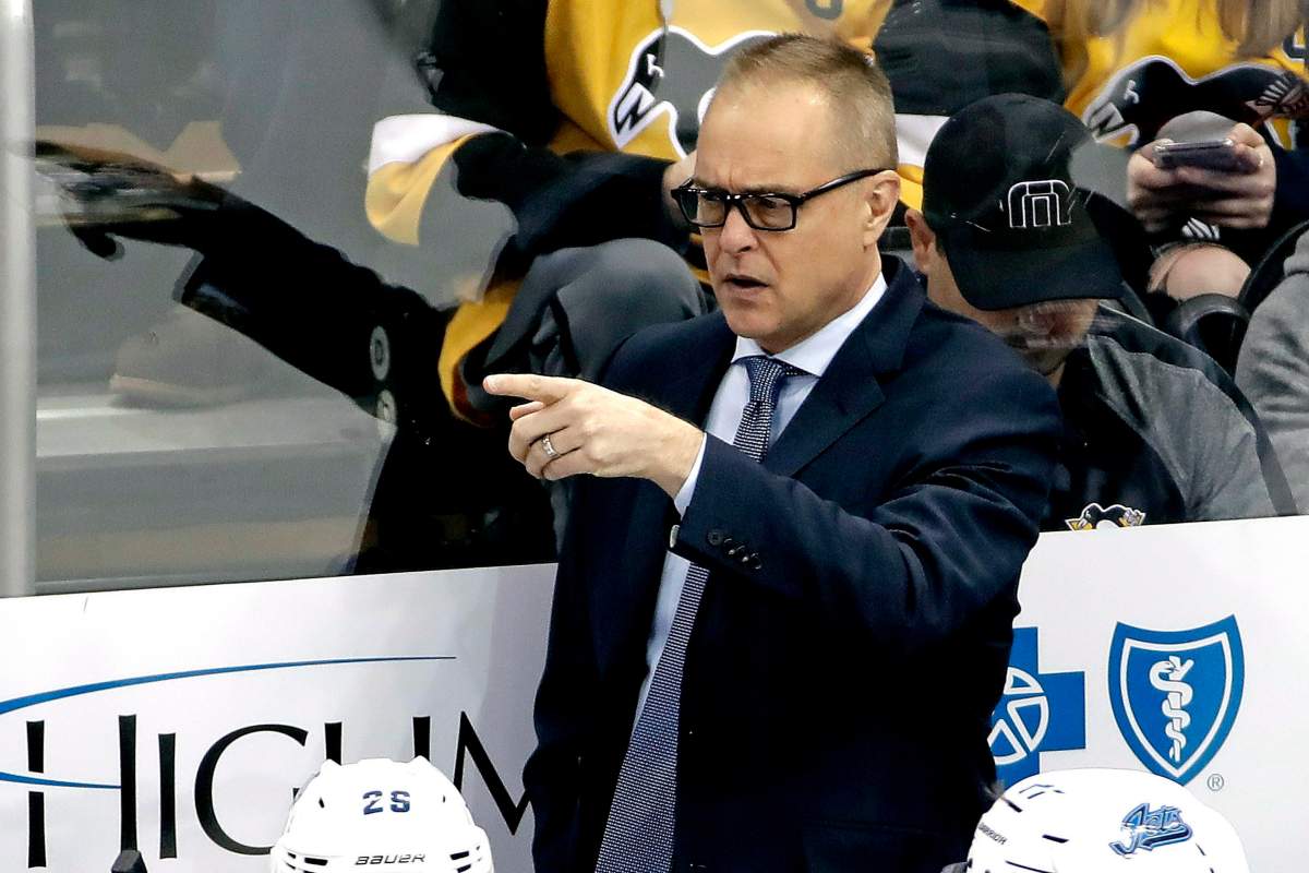 Winnipeg Jets coach Paul Maurice gives instructions during the first period of the team’s NHL hockey game against the Pittsburgh Penguins in Pittsburgh, Friday, Jan. 4, 2019. The Penguins won 4-0. (AP Photo/Gene J. Puskar)
