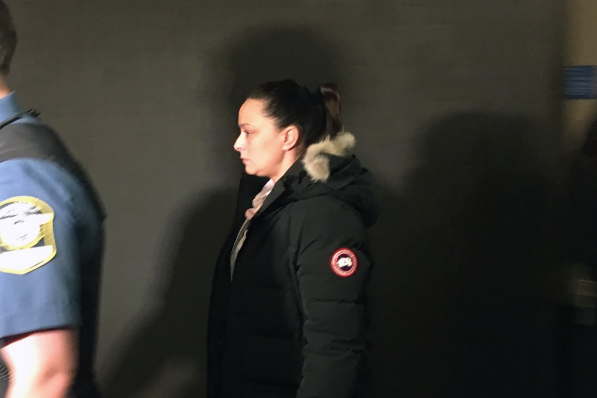 Virginia Genevrier, 40, leaves court after being sentenced in Montreal on Thursday, January 17, 2019. 