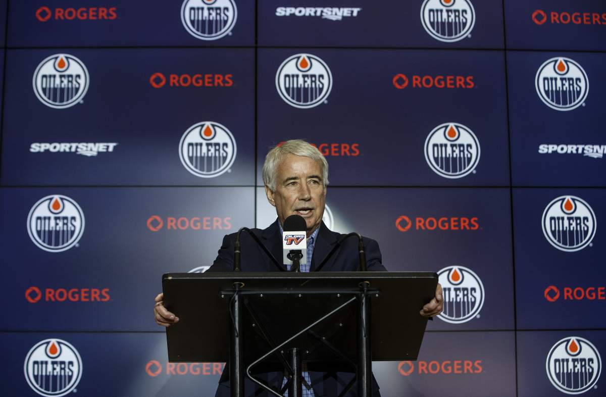 CEO and Vice-Chair, Oilers Entertainment Group, Bob Nicholson announces the firing of Edmonton Oilers General Manager Peter Chiarelli in Edmonton, Alta., on Wednesday January 23, 2019.