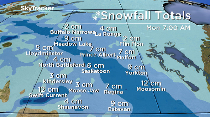 5 to 10 centimetres of snow is possible in Saskatoon over the weekend.