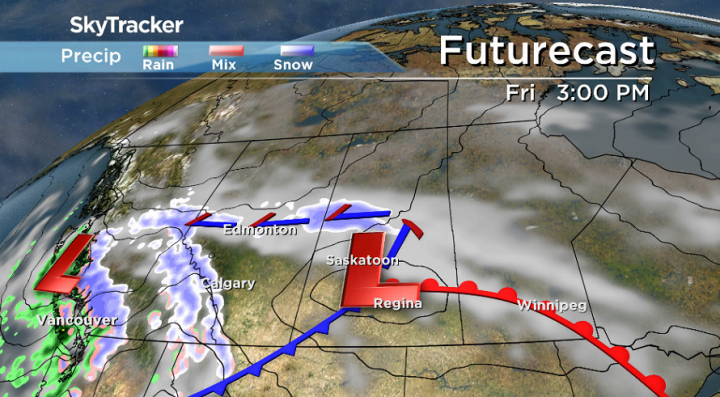 A system swinging through will bring with it a chance of flurries on Friday.