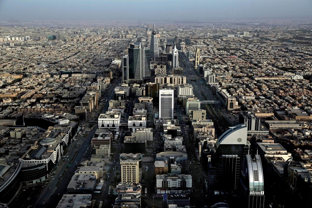 This June 23, 2018, file photo, shows a general view of Riyadh, Saudi Arabia.