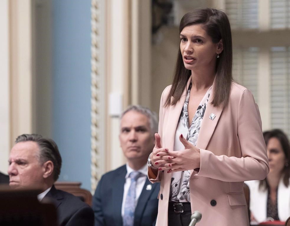 Quebec deputy premier and Public Security Minister Genevieve Guilbault responds to the Opposition during question period on December 4, 2018 at the legislature in Quebec City.