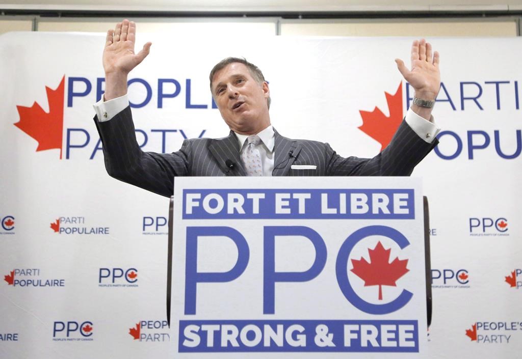 Maxime Bernier speaks at a People's Party of Canada rally in Gatineau, Que., on November 20, 2018.