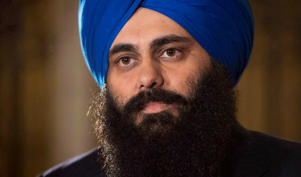 Conservative cabinet minister Tim Uppal speaks with the media about Senate reform in the Foyer of the Senate on Parliament Hill Friday February 1, 2013 in Ottawa. Uppal, who served as a minister of state in Prime Minister Stephen Harper's cabinet for almost four years, is nominated to run again in Edmonton Mill Woods, a riding Natural Resources Minister Amarjeet Sohi nabbed from him in 2015 by just 92 votes. THE CANADIAN PRESS/Adrian Wyld.