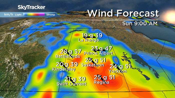 Gusty winds pick up on Sunday as a system bringing in a chance of snow slides in.