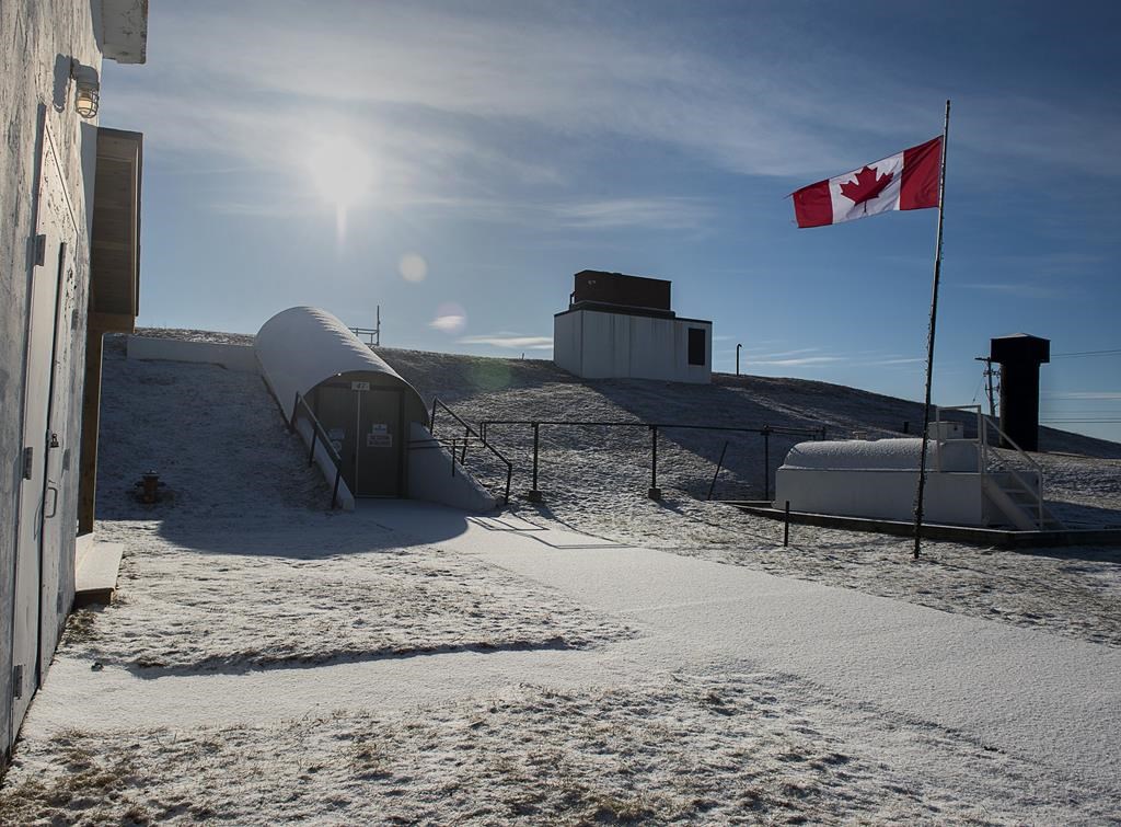 The entrance to a decommissioned nuclear fallout shelter, commonly called a "Diefenbunker", in the rural community of Debert, N.S., is seen on Saturday, Jan. 26, 2019.