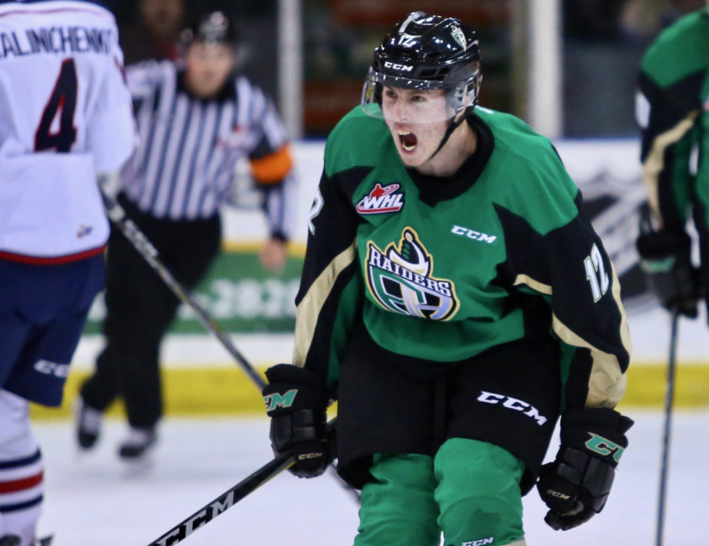 Sergei Sapego scored the game winner as the Prince Albert Raiders came back to beat the Regina Pats 5-3 in WHL action.