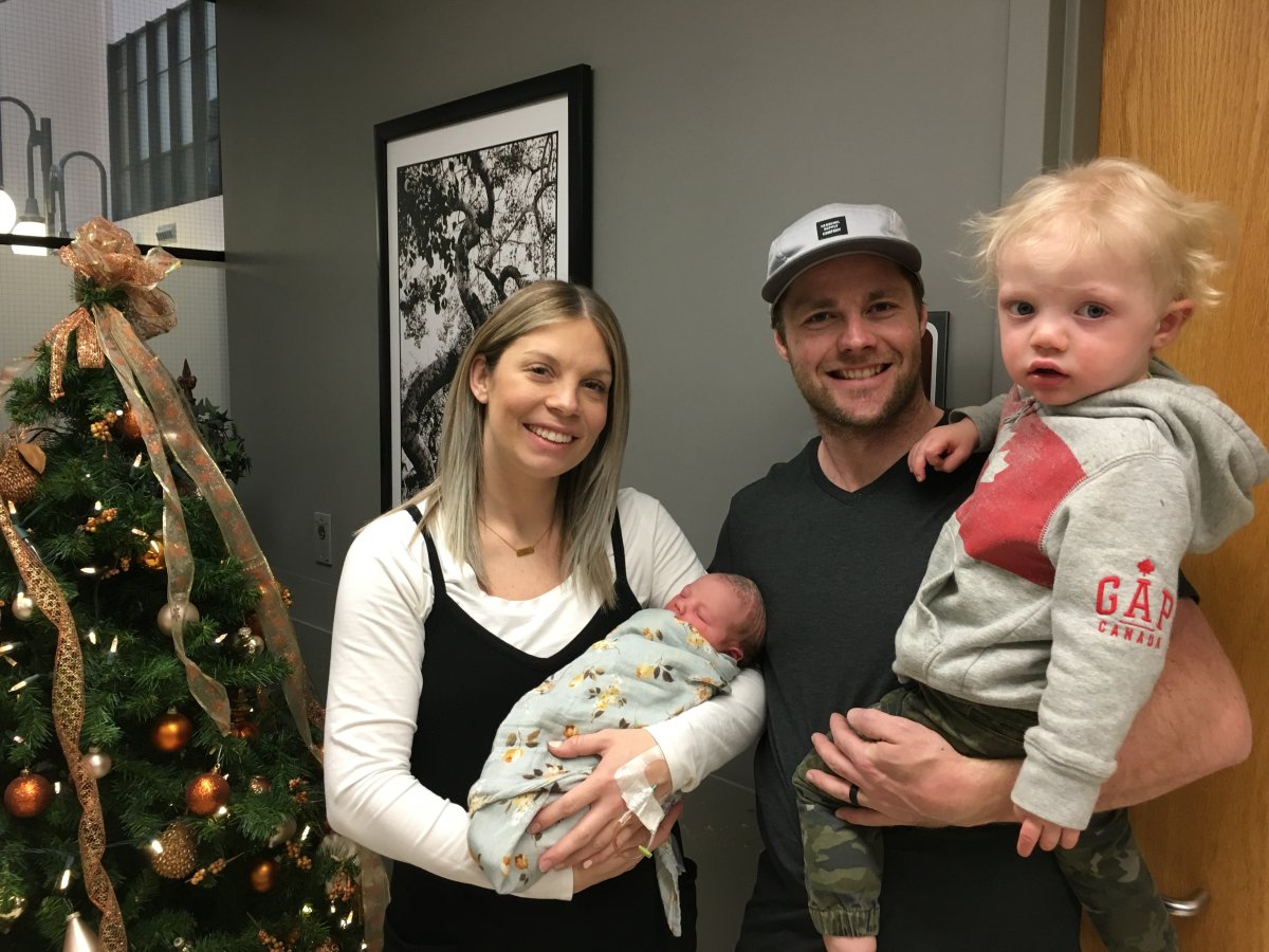 The Mann family with their newest addition, Ayla. She was born at 1:55 a.m. in Saskatoon on Jan. 1, 2019. 