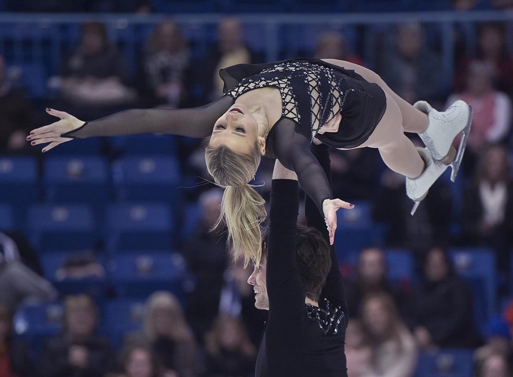 Kirsten Moore-Towers and Michael Marinaro skate the senior pair free competition at the 2019 National Skating Championships at Harbour Station in Saint John, N.B. on Saturday, Jan. 19, 2019.