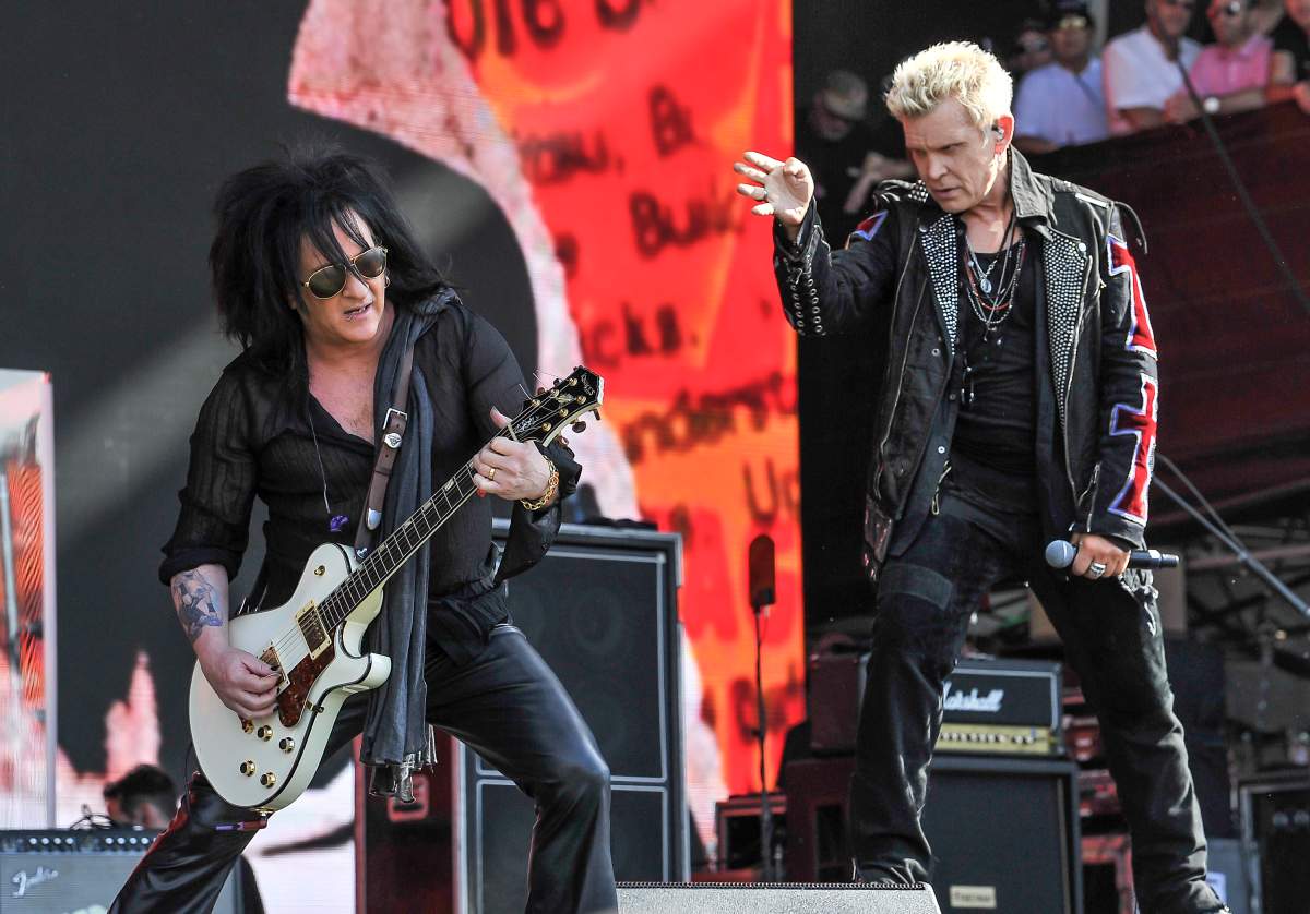 Steve Stevens and Billy Idol perform at BottleRock Napa Valley Music Festival at Napa Valley Expo on May 26, 2018, in Napa, Calif.