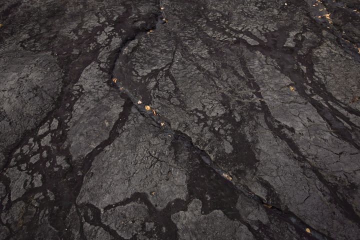 Bitumen in an open mine area is shown at the historic Bitumount oil sands mining, separating and refining facility in Fort McMurray Alta, on Tuesday October 5, 2016. 