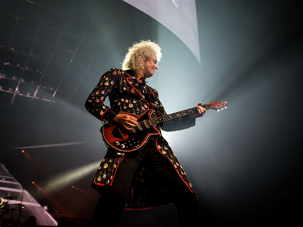 Brian May of Queen + Adam Lambert performing live Mediolanum Forum in Assago Milan, Italy, on June 25, 2018.