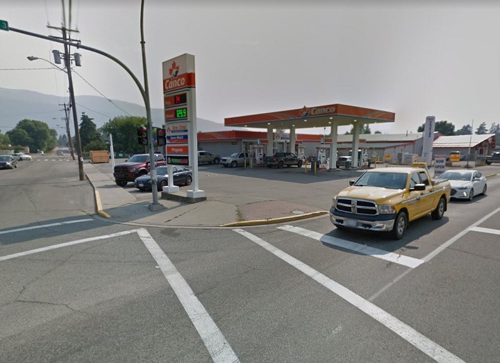 Police in Grand Forks, B.C., say several buildings had to be evacuated and Highway 3 was closed because of a propane leak at this gas station, seen here during summer.