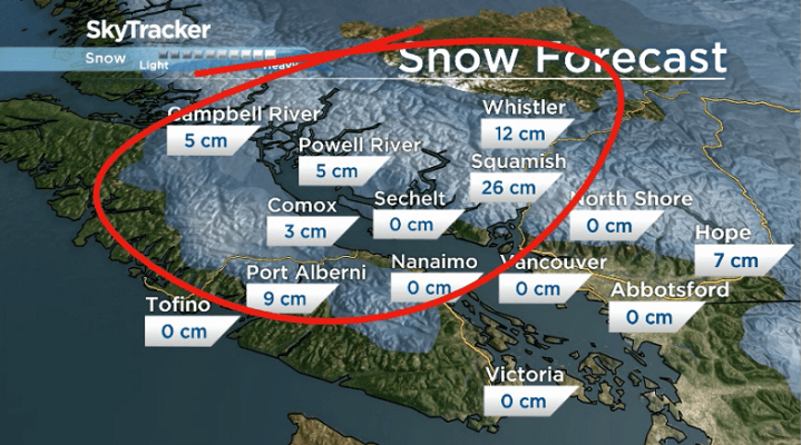 Snowfall warnings hit the South Coast, travel impacted on Vancouver ...