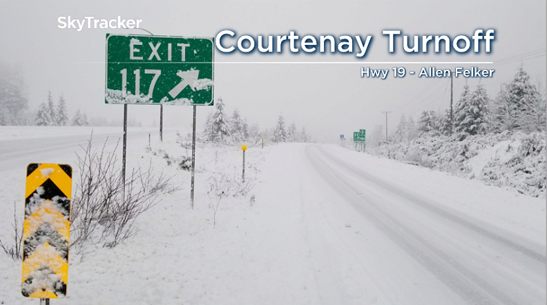 Highway 19 near Courtenay Tuesday, Jan 8th, 2019. Courtesy Allen Felker