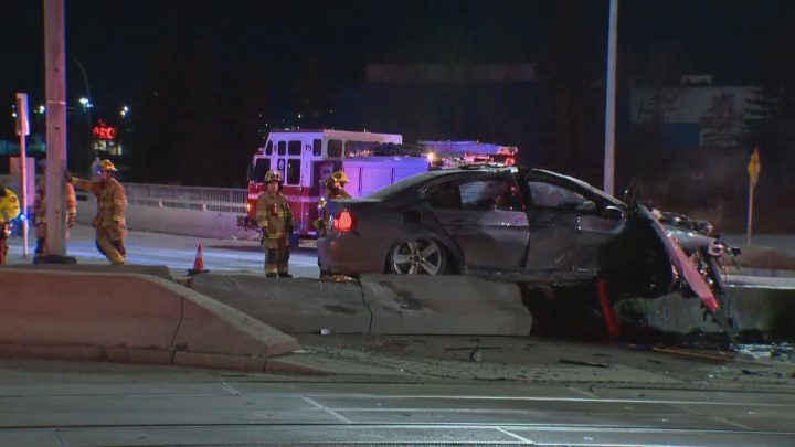 Four people were taken to Foothills Medical Centre after a crash in northeast Calgary on Monday.