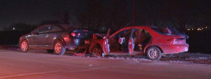 Calgary police were dispatched to Grier Avenue N.E. and 4 Street N.E. on Monday after a single-vehicle crash.