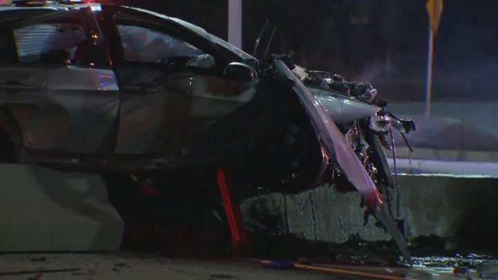 Four people were injured after a collision in northeast Calgary on Monday night.
