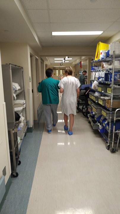 Caroline Schwabe preparing for surgery