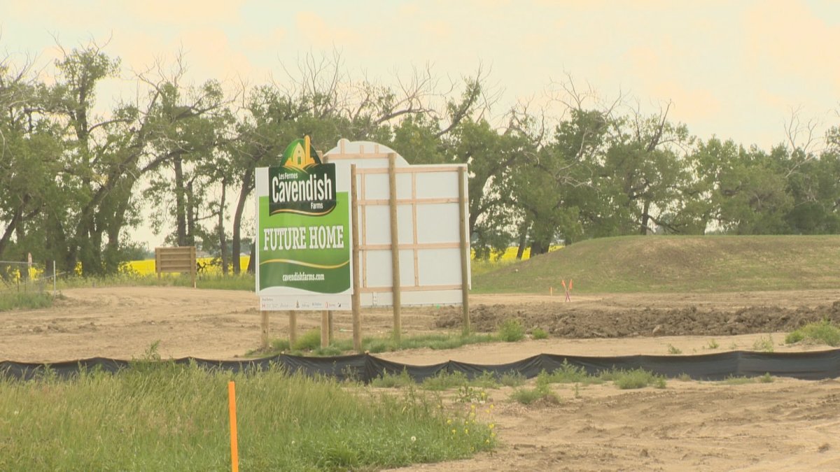 A fie photo of the Cavendish Farms construction site in Lethbridge.