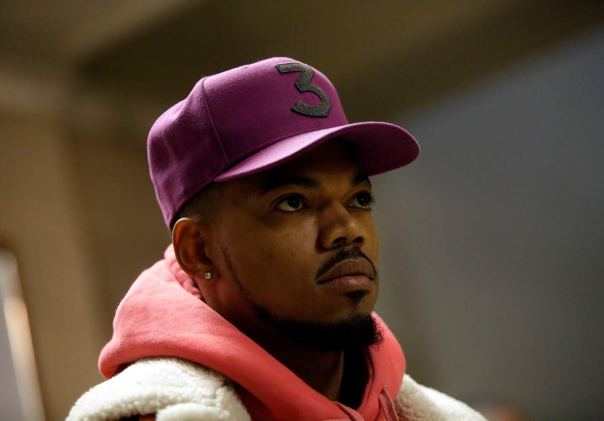 Chance The Rapper during a news conference at City Hall on Oct. 16, 2018, in Chicago, Ill.