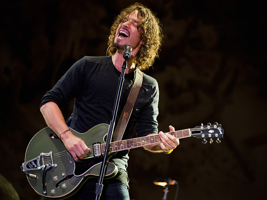 The late Chris Cornell of Soundgarden performs onstage during Lollapalooza on April 6, 2014, in Sao Paulo, Brazil.