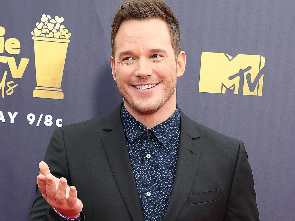 Chris Pratt at the 2018 MTV Movie And TV Awards at Barker Hangar on June 16, 2018, in Santa Monica, California.