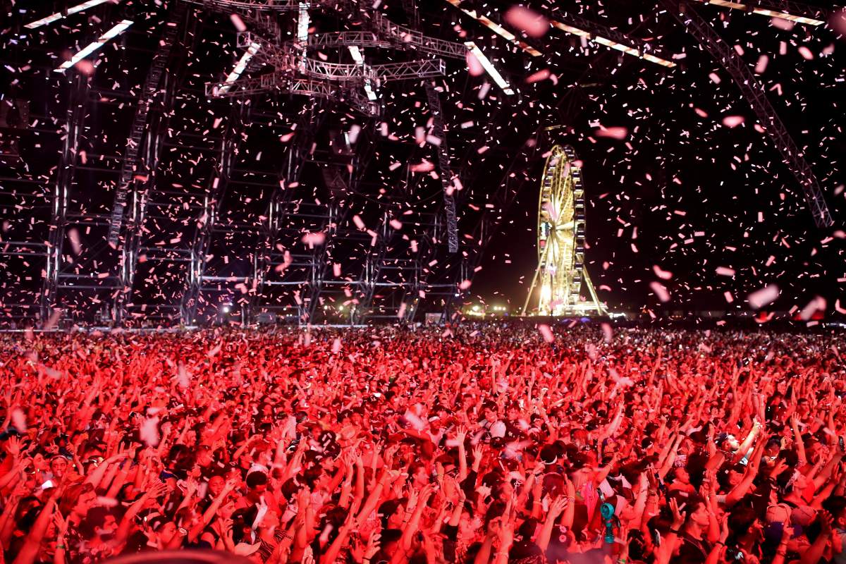 Migos perform onstage during the 2018 Coachella Valley Music And Arts Festival at the Empire Polo Field on April 22, 2018 in Indio, Calif.