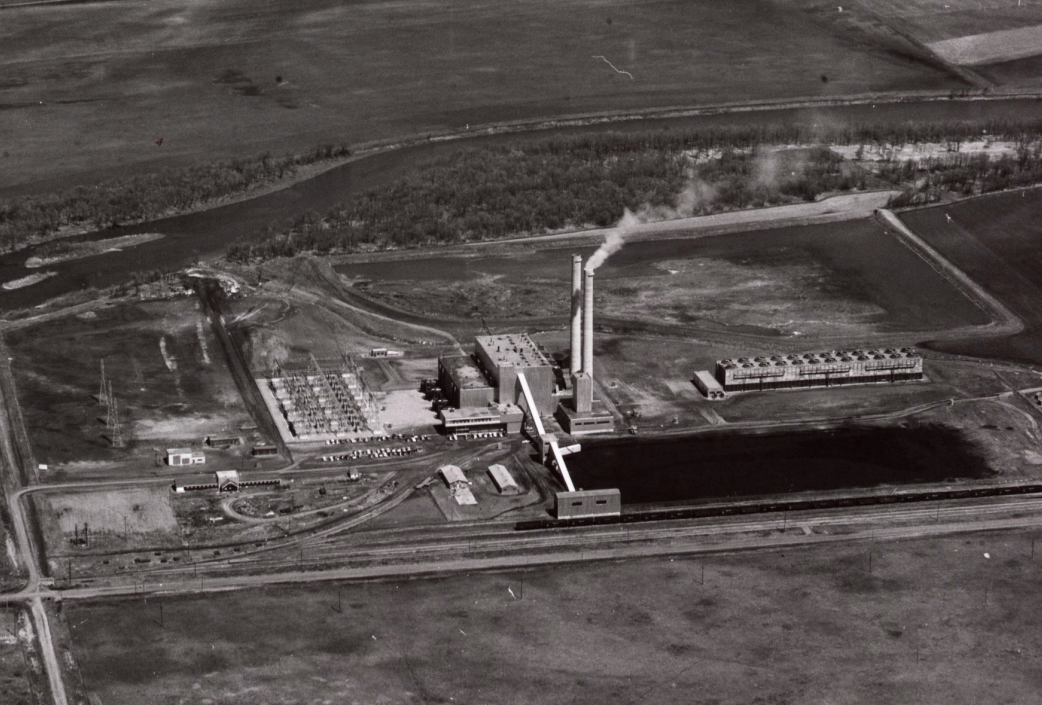 Archive photo of the Brandon Generating Station taken in the late 1950s.