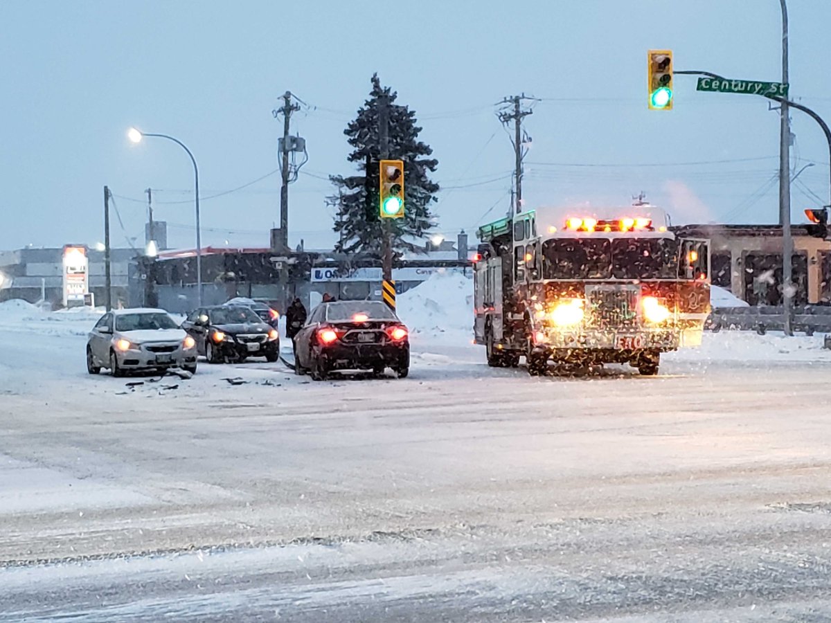 Emergency crews were on scene at one of several crashes on Winnipeg's streets Wednesday.