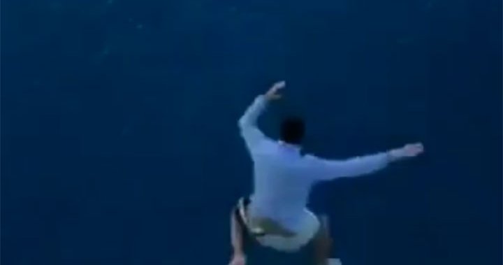 cruise ship man jumps off