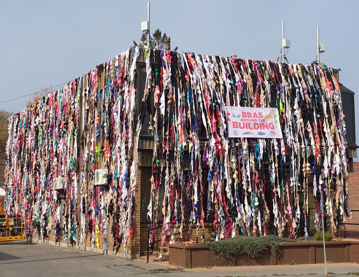 The Bras Around the Building in Peterborough.