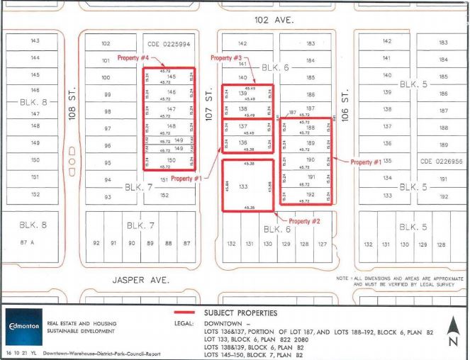 The City of Edmonton wants create a downtown park where several gravel parking lots now sit along both sides of 107 Street, between Jasper Avenue and 102 Avenue.
