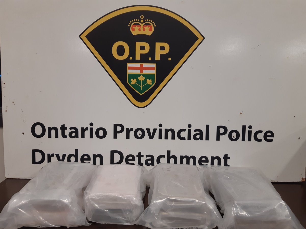The OPP displaying cocaine seized on January 11th, 2019. It's approximate street value is $800,000.00.