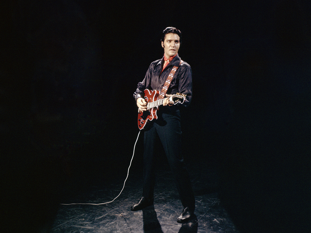 Elvis Presley during a performance at NBC Studios in Burbank, Calif.