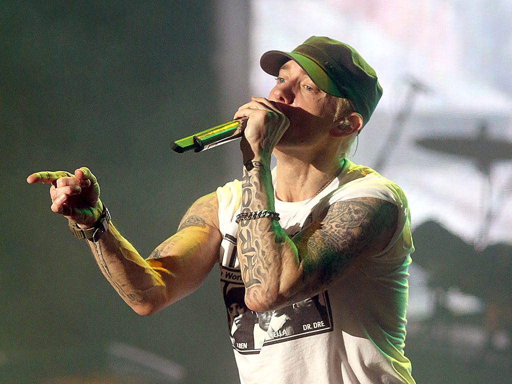 Eminem performs in concert during the Austin City Limits Music Festival at Zilker Park on Oct. 11, 2014 in Austin, Tex.