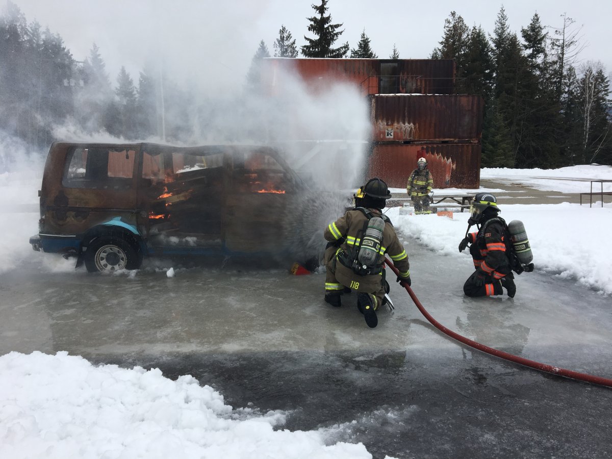 A photo of firefighters in training. The Columbia Shuswap Regional District says new recruits are needed in Eagle Bay, Silver Creek, Malakwa, Blind Bay and Sorrento.