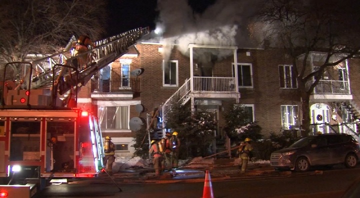 An early morning residential fire on De Lormier Avenue was caused by a candle according to the Montreal fire department. Sunday, Jan. 13, 2019.