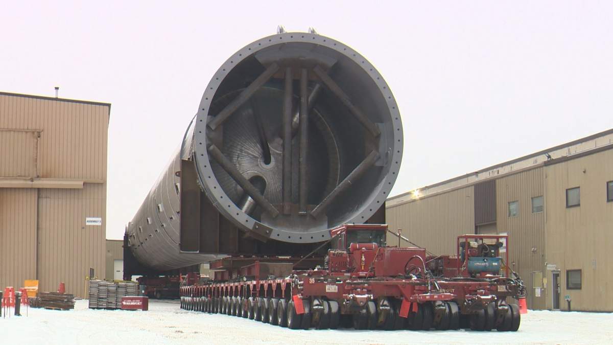 The tower as seen on Jan. 5, 2018 at Dacro Industries in Edmonton.
