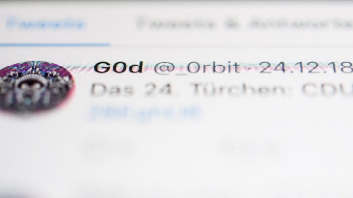 A close-up view of the Twitter account 'G0d' (@_0rbit) in Berlin, Germany, 04 January 2019.