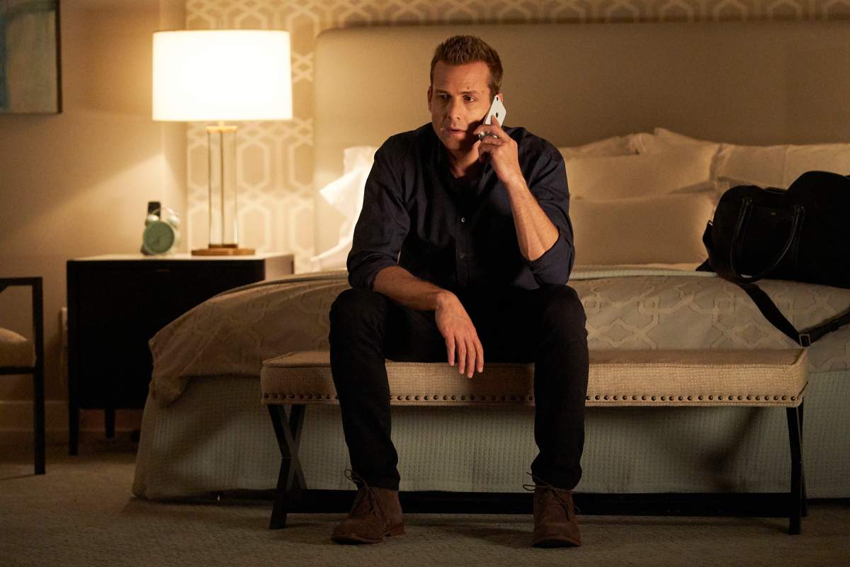 "Good Mudding" Episode 805 -- Pictured: Gabriel Macht as Harvey Specter.