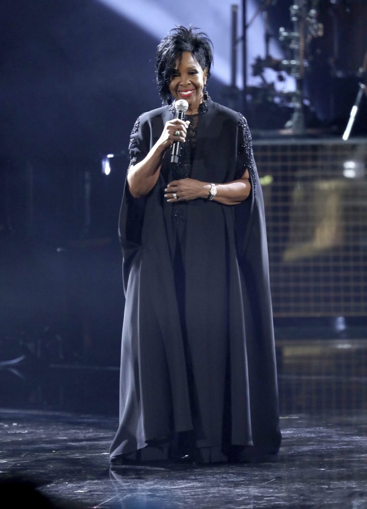 Gladys Knight performs ‘Amazing Grace’ during a tribute to the late singer Aretha Franklin at the American Music Awards on Tuesday, Oct. 9, 2018, at the Microsoft Theater in Los Angeles.
