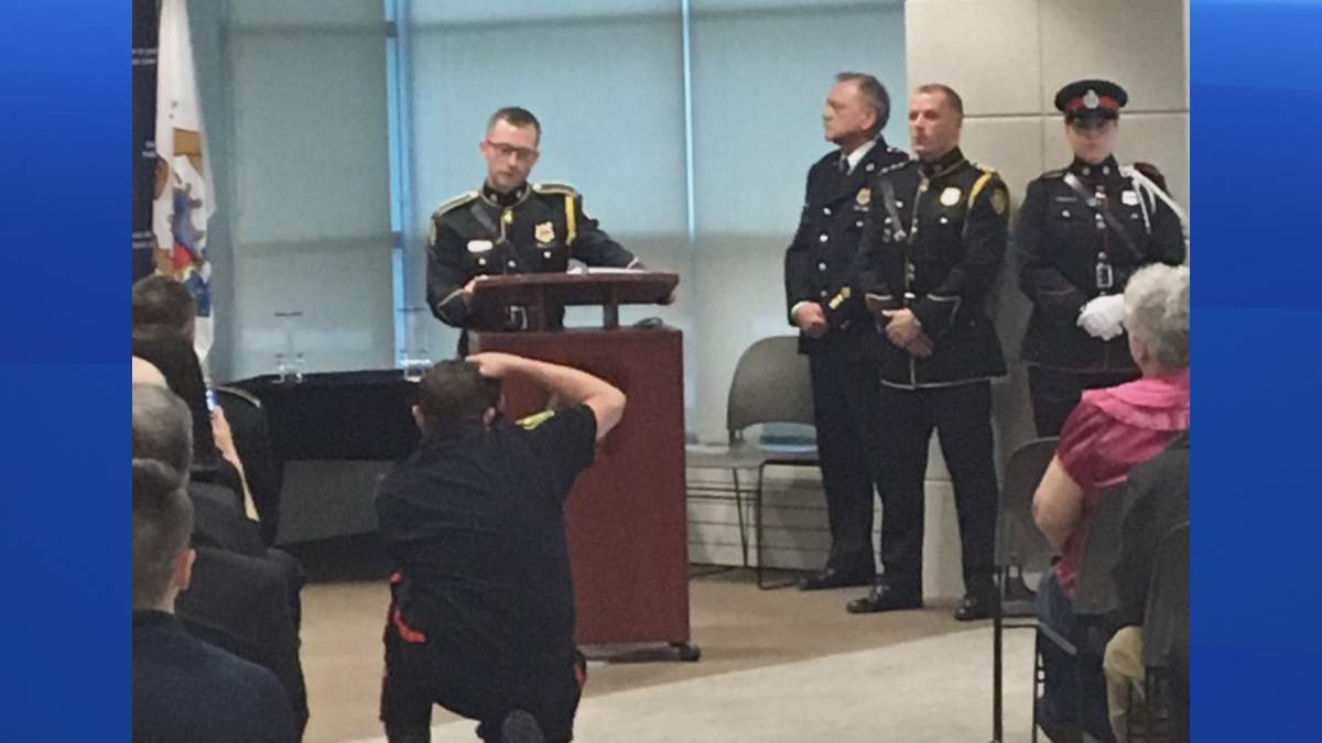 Sean Rocca was promoted from constable to staff sergeant last week, according to a tweet on the Saint John Police Association's Twitter page.