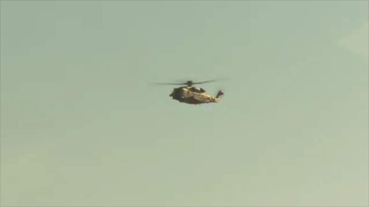 HMCS Toronto was accompanied by six CH 148 Cyclones.