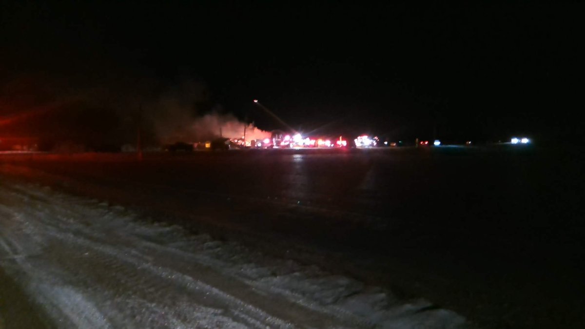 Huron OPP say a business west of Hensall was destroyed by a fire Wednesday evening. 