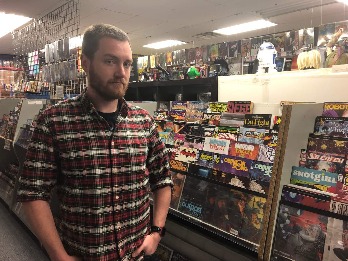 Aaron Kurtzer manages the original Comic Book Shoppe location on Clyde Avenue in Nepean and said he shopped at the stores long before working there. If they closed, he said he would not only lose his job but something that he’s passionate about.