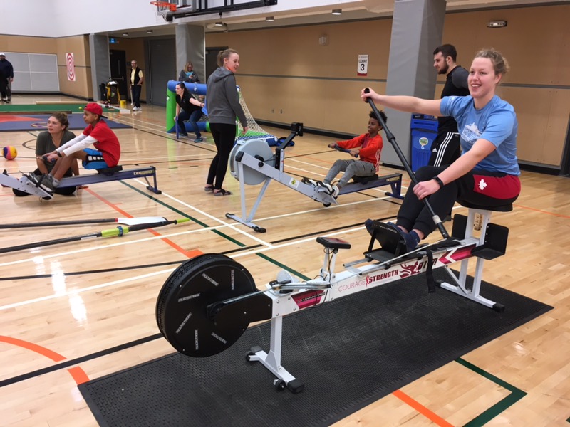 Winnipeggers taking part in Sport Day.