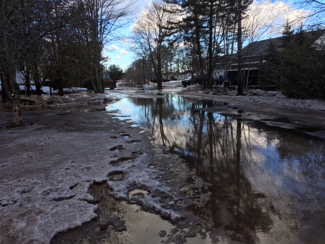 A look at the flooding in Sussex, N.B. The town's Emergency Operations group issued an advisory late Thursday, saying water levels had exceeded the flood stage and that residents in affected areas should evacuate.