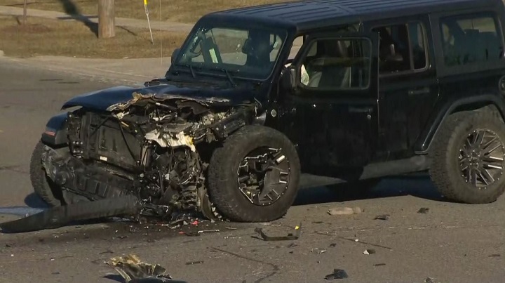 Bullet holes could be seen in the windshield of this Jeep.